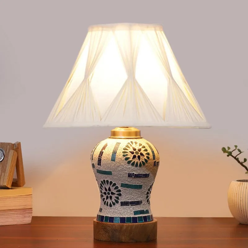 Sonara Smocked Wooden Table Lamp - Multicolor media 3