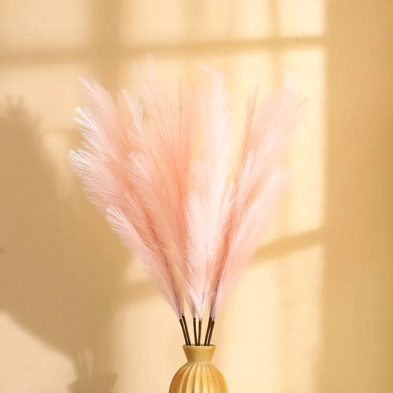 Artificial Realistic Pampas Sticks (Pink) - Set Of Three media 1