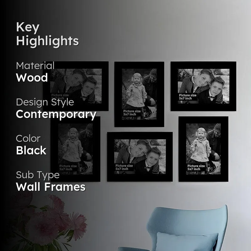Willow Charm Rectangle Photo Frame (Black) - Set Of Six media 2