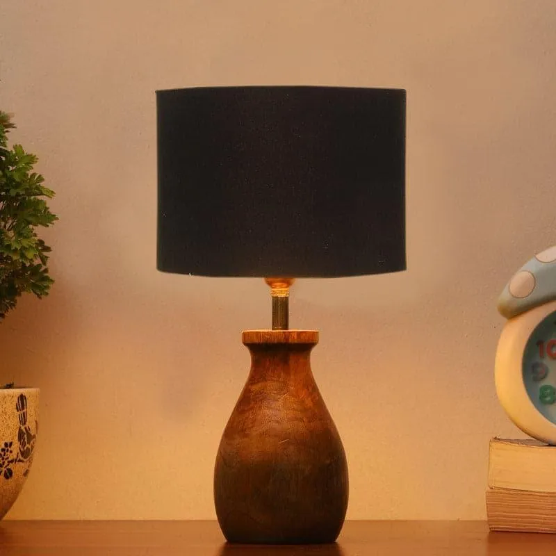 Sheldo Fabric Table Lamp - Black,Brown media 1