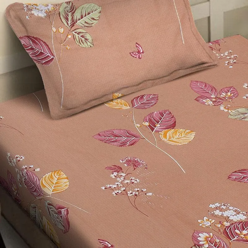 Agira Printed Cotton Bedsheet (Brown) - 200 TC media 3
