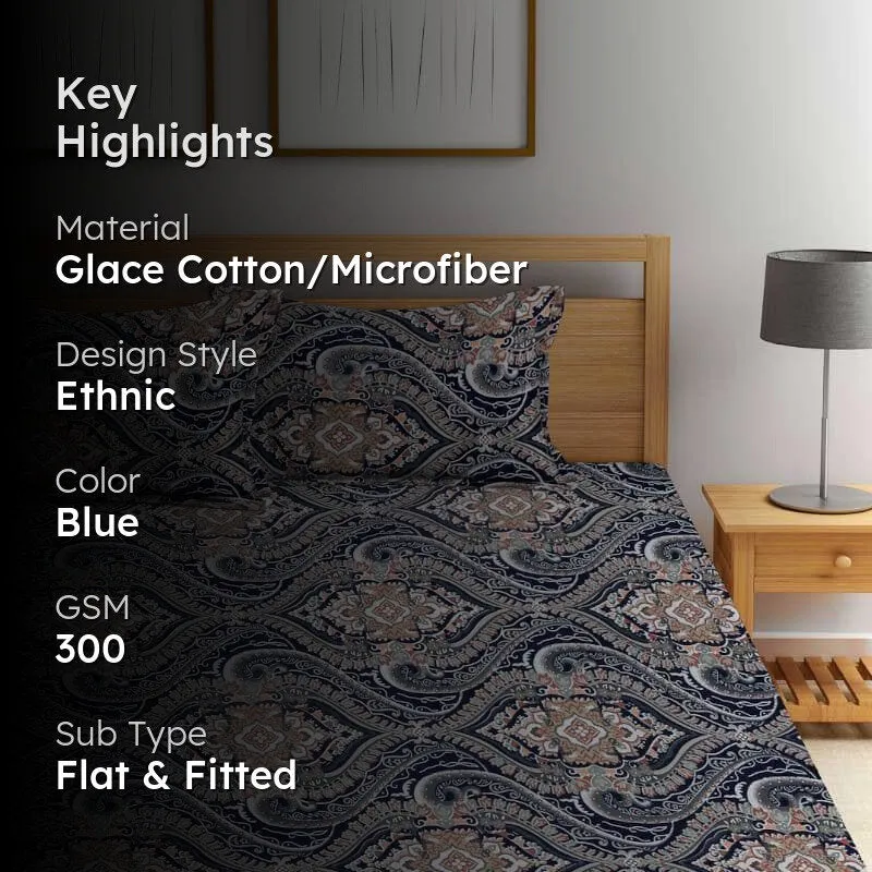 Nightfall Narcissus Microfiber Bedsheet - 300 GSM media 2