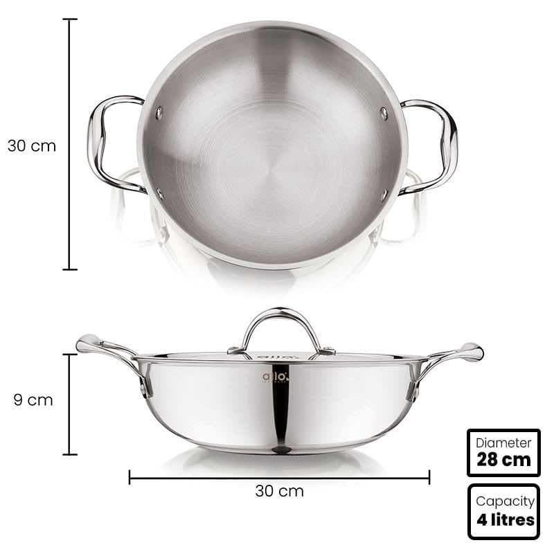 Suko Induction Safe Kadhai With Lid - 4000 mL / 11 Inches image 4