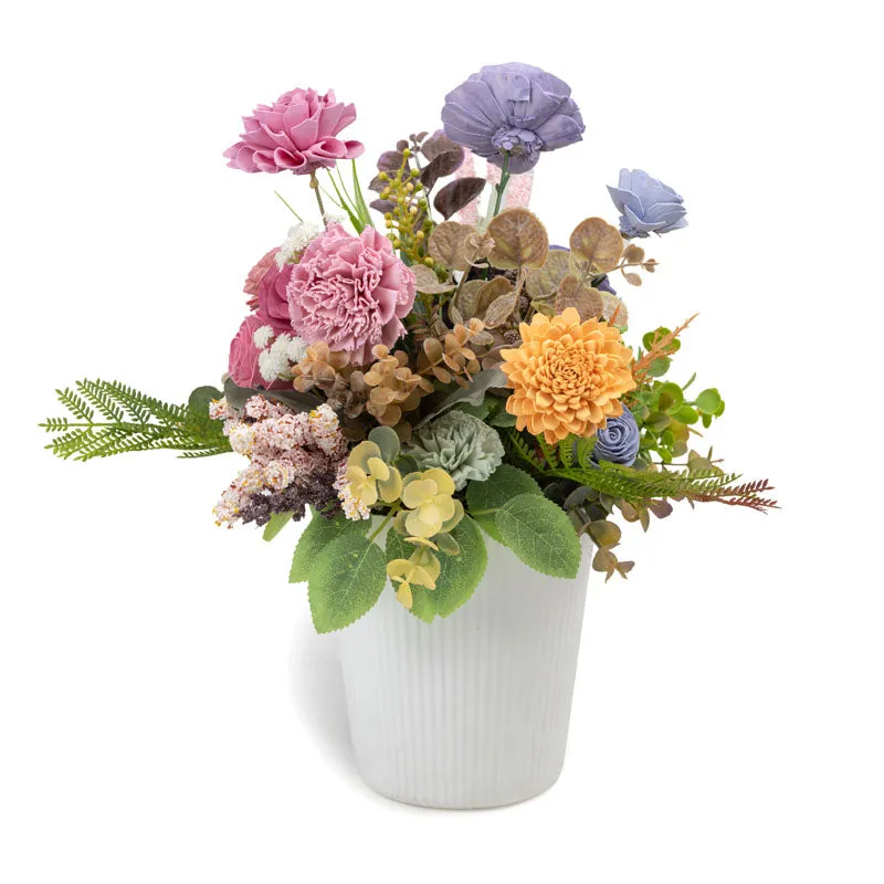Zoe Solawood Floral Bunch With Pot media 6