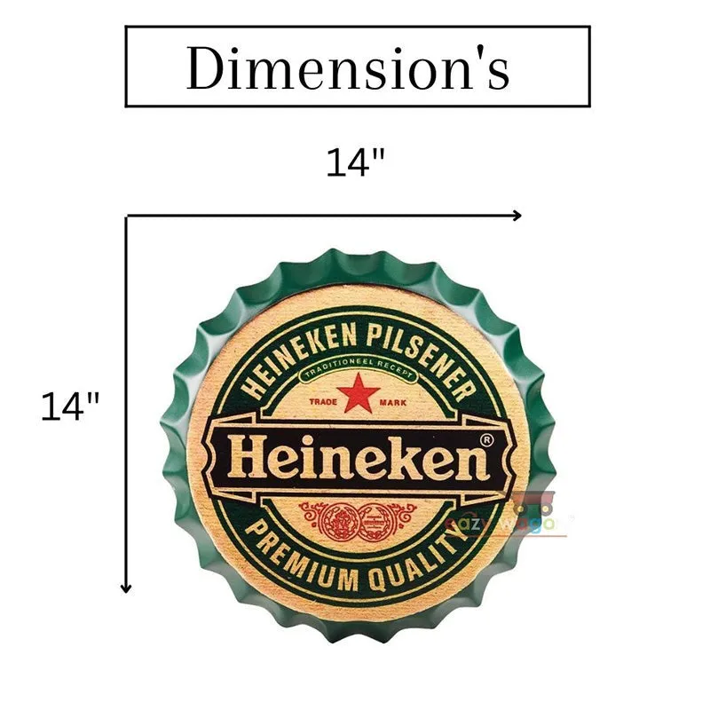 Heineken Premium Bottle Cap Metal Wall Accent media 5