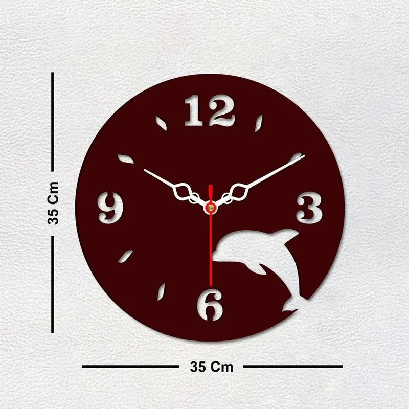 Ocean Leap Dolphin Wooden Wall Clock media 6