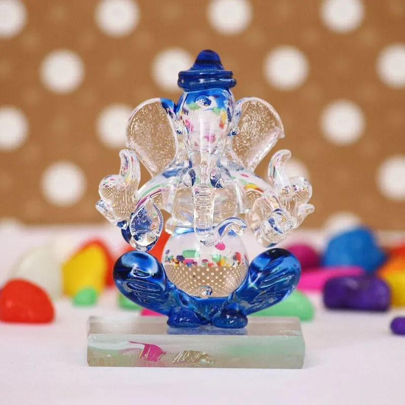 Crystal Ganesha Showpiece - Dark Blue media 1