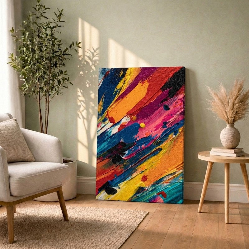 Color Grid Fusion Canvas Wall Art