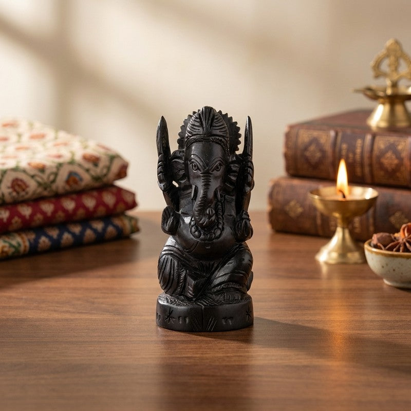 Sri Ganesh Divine Ebony Wood Idol