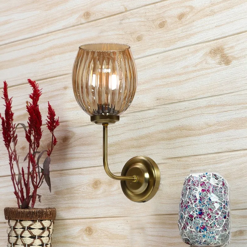 Vintage Glow Golden Base Glass Wall Lamp media 3