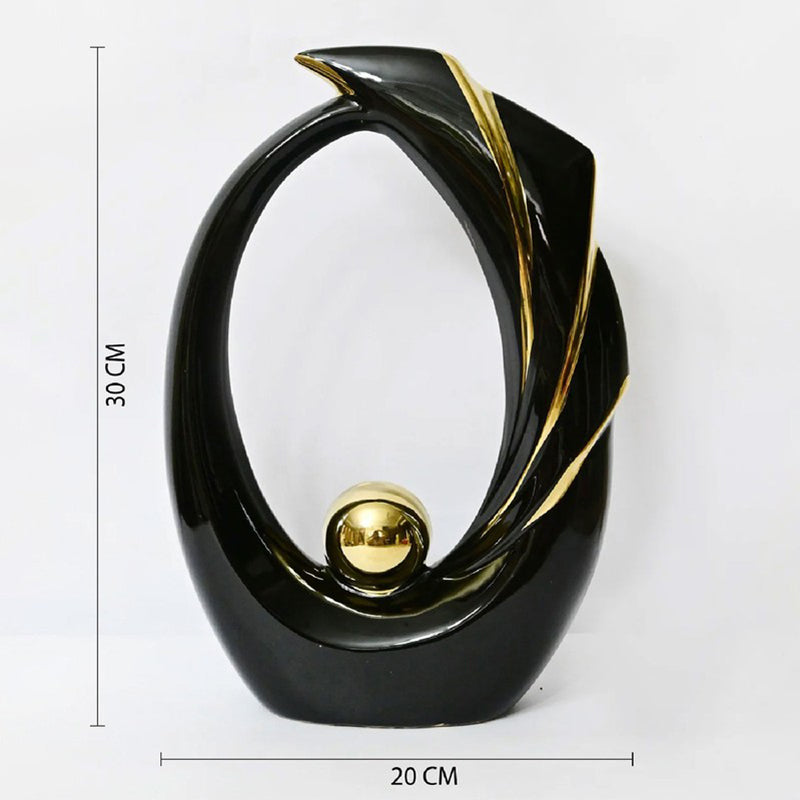 Orvix Luxe Curve Sculpted Showpiece - Black media 6