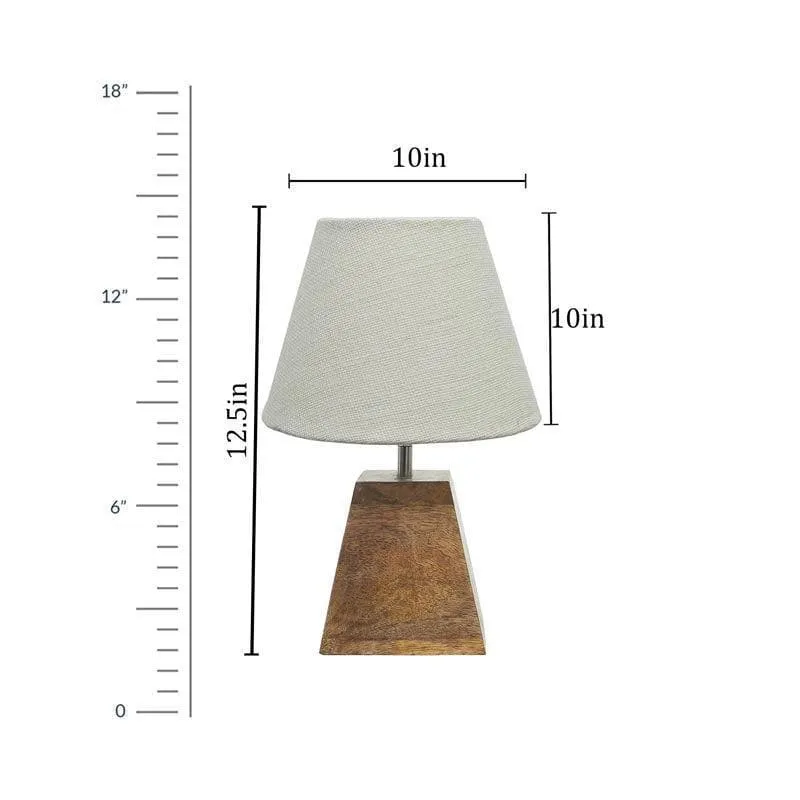 Pyramid Perfection Solid Fabric Table Lamp - White,Brown media 4