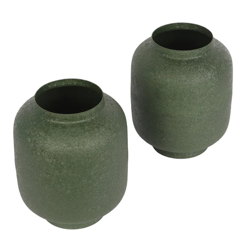 Laure Iron Vase (Green) - Set Of Two media 4