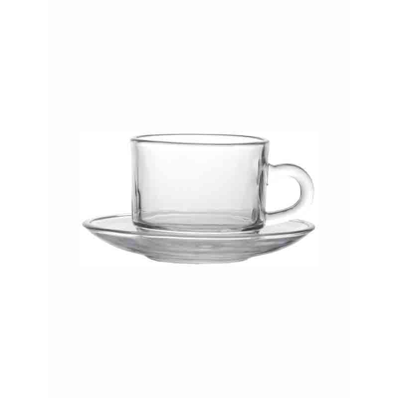 Revvy Glass Cup and saucer (180 mL Each) - Set of Six media 5