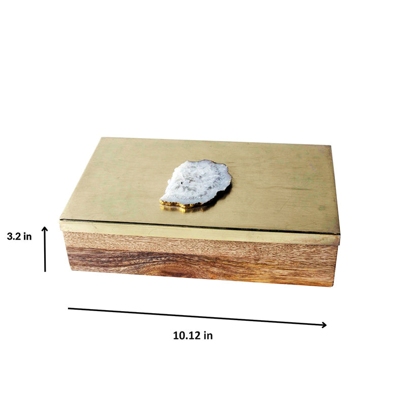 Stove Chest Wood & Agate Storage Box - White media 10