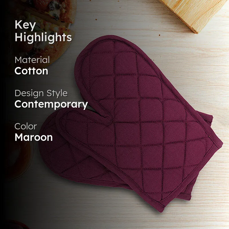 Swayam Garde Kitchen Gloves (Maroon) - Set Of Two media 2