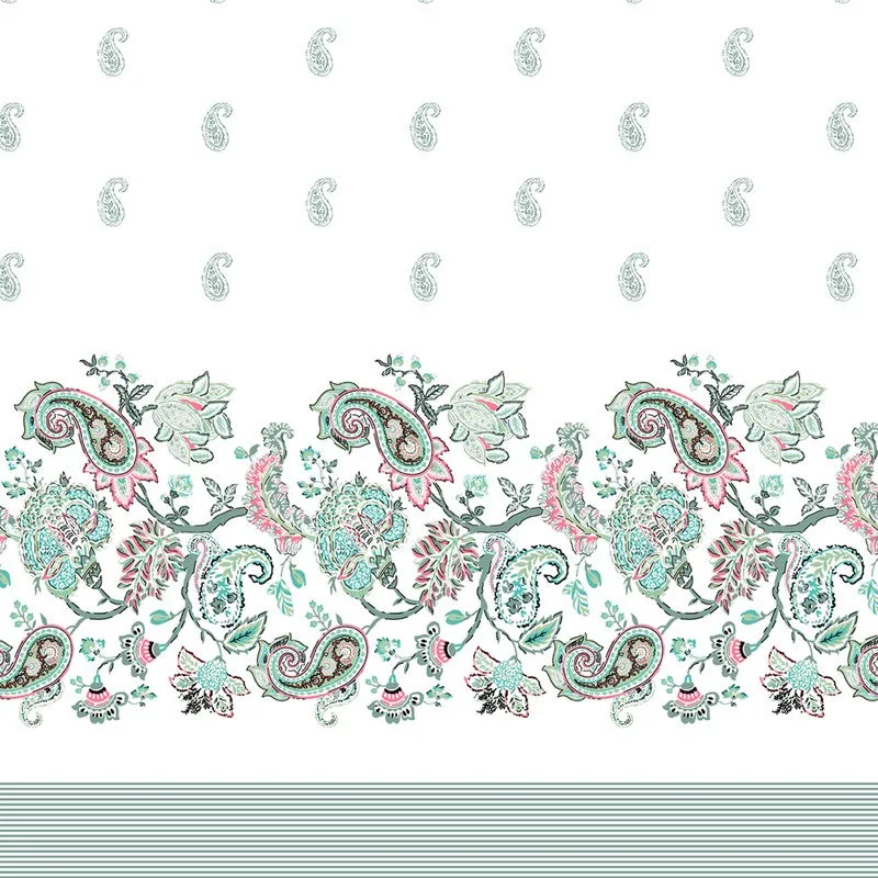 Royal Glow Cotton Bedsheet (Sea Green,White) - 120 TC media 5