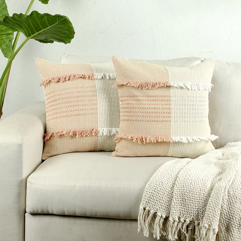 Vivenne Tufted Cushion Cover (Pale Peach) - Set Of Two media 1