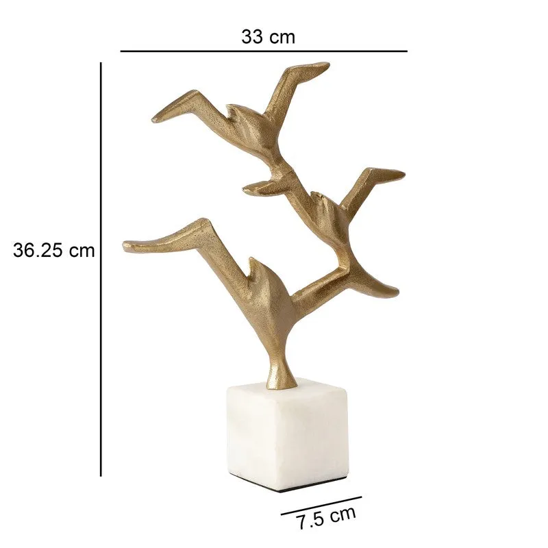 Ebony Seagull Aluminium Showpiece - Gold media 6