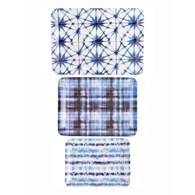 Shibori Beauty Melamine Serving Tray - Set of Three media 3