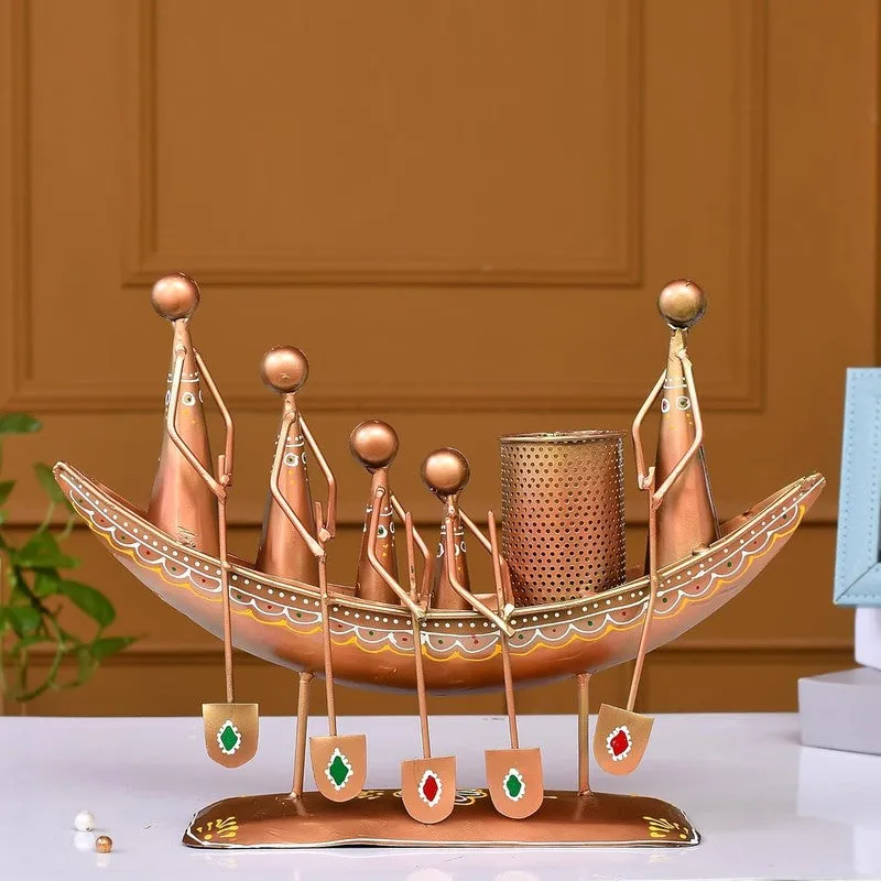 Boat Figurine Iron Stationery Holder media 1