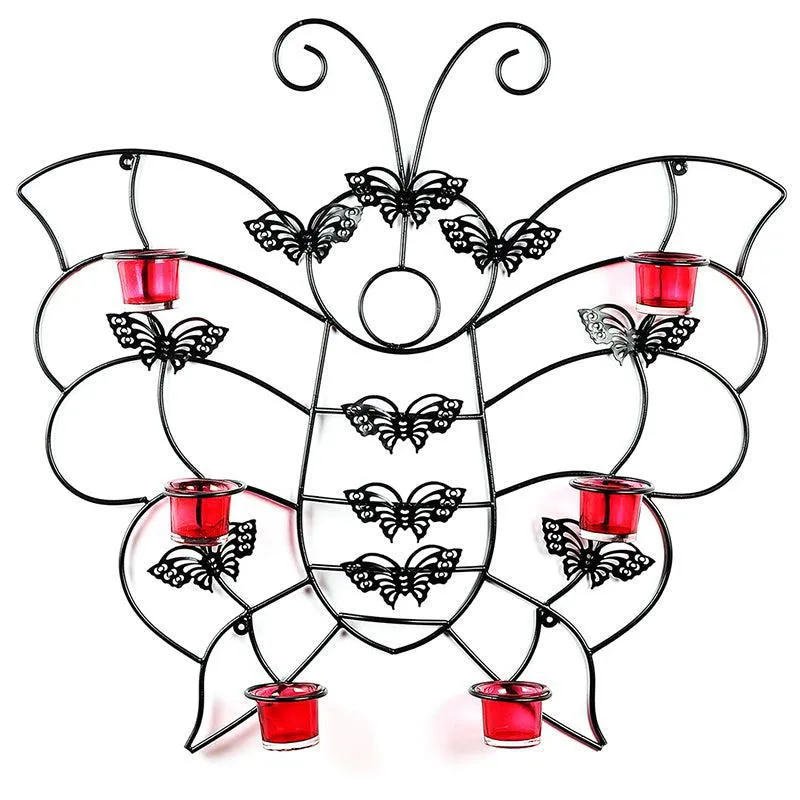 Sylva Wing Iron & Glass Tea Light Holder - Black media 3