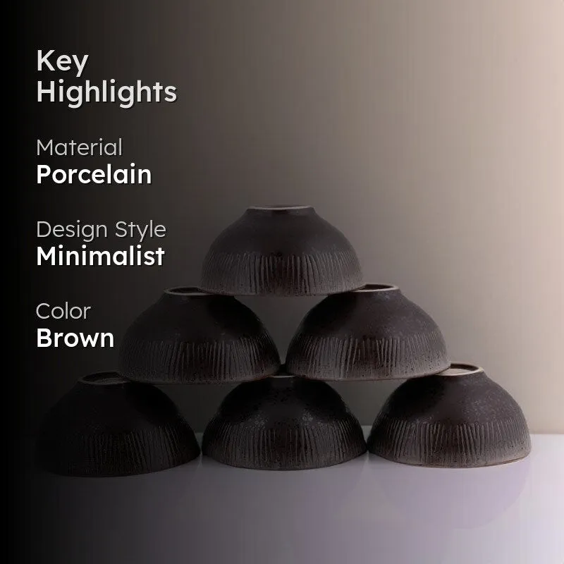 Rustic Brown Bowl - Set Of Six media 2
