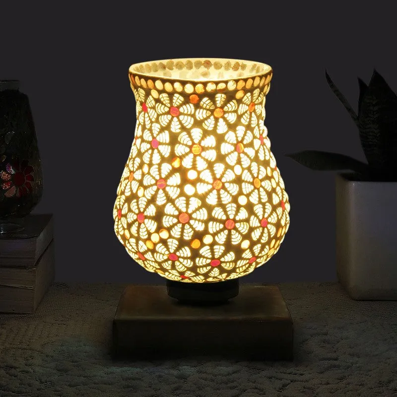 Illumia Mosaic Glass Table Lamp With Wooden Base - Multicolor media 1