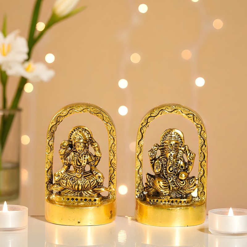 Elowen Lakshmi & Ganesh Idols & Sets - Set Of Two media 4