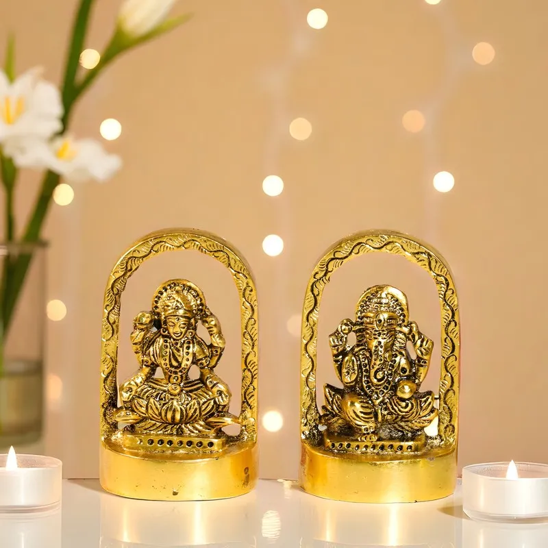 Elowen Lakshmi & Ganesh Idols & Sets - Set Of Two media 4