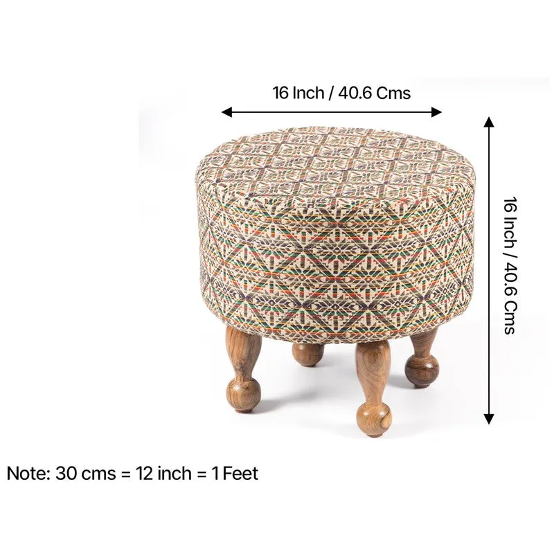 Gverix Acacia Wooden Ottomans - Multicolor media 11