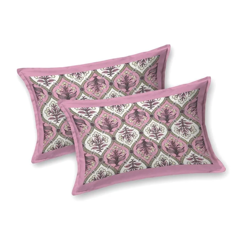 Nesty Cotton Bedsheet (Pink,Off White) - 240 TC media 4