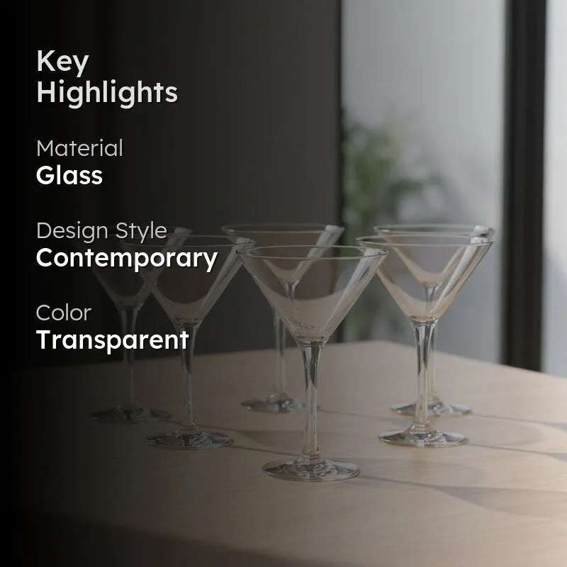 Martini Cocktail Glass (190 mL Each) - Set Of Six media 2