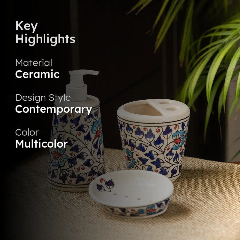 Agna Florae Handpainted Bathroom Set - Three Piece Set media 2