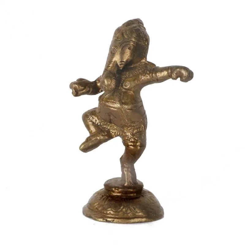 Ganesha Dancing Brass Idol media 3