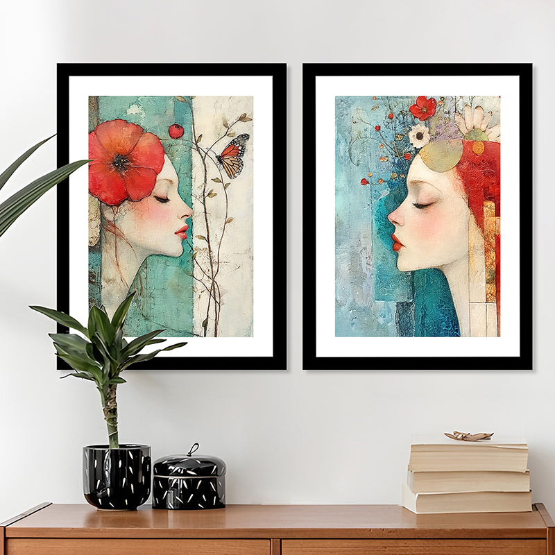 Painted Beauty Wall Art With Frame - Set Of Two media 5