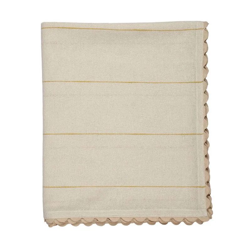 Linear Stripe Cotton Throw - Beige media 3