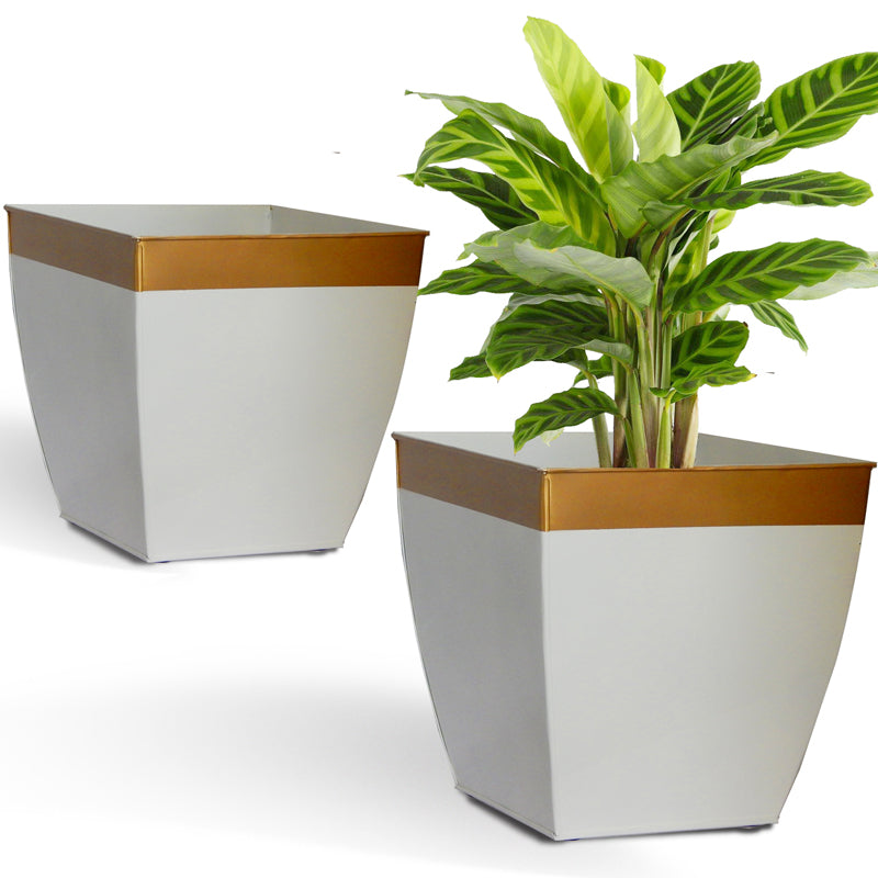Yula Goldo Planter (White) - Set Of Two media 4