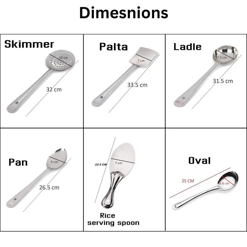 Elegant Silver Steel Kitchen Tools - Set Of Six media 6