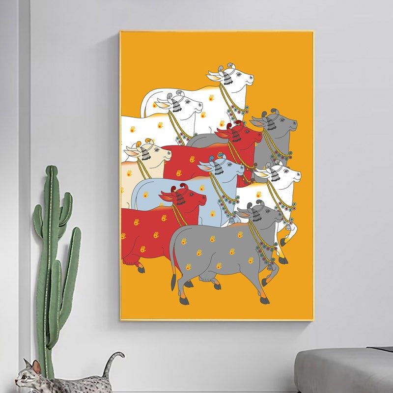 Nandi Pichawi Hue Cotton Canvas Wall Art