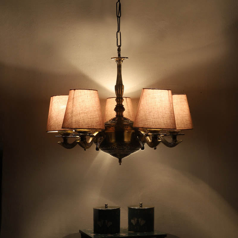 Alaha Conical Golden Antique Ceiling Lamp