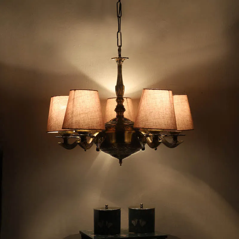 Alaha Conical Golden Antique Ceiling Lamp media 1