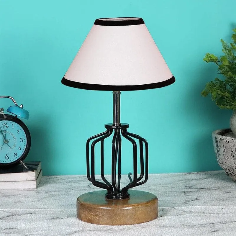Cosmo Fabric Table Lamp - White,Black media 3