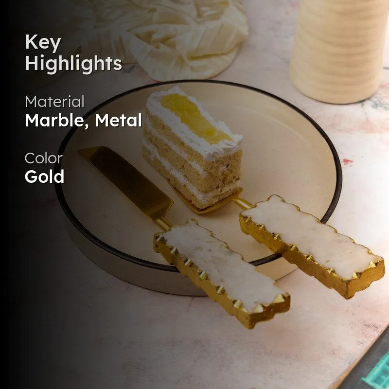 Myle Marble Cake Server & Knife media 2