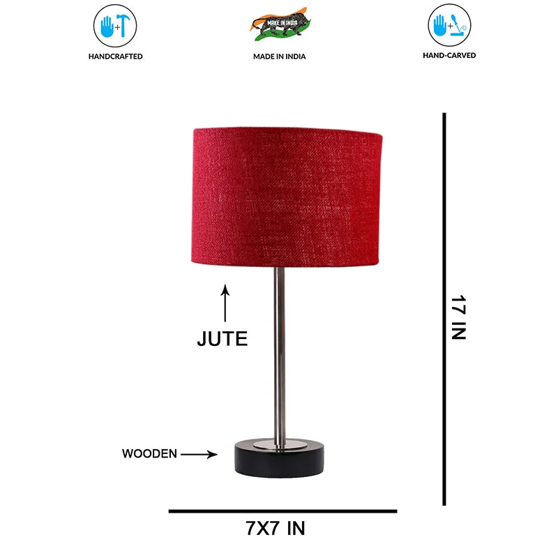 Sienna I Rodin Wooden Table Lamp - Maroon,Silver,Black media 7