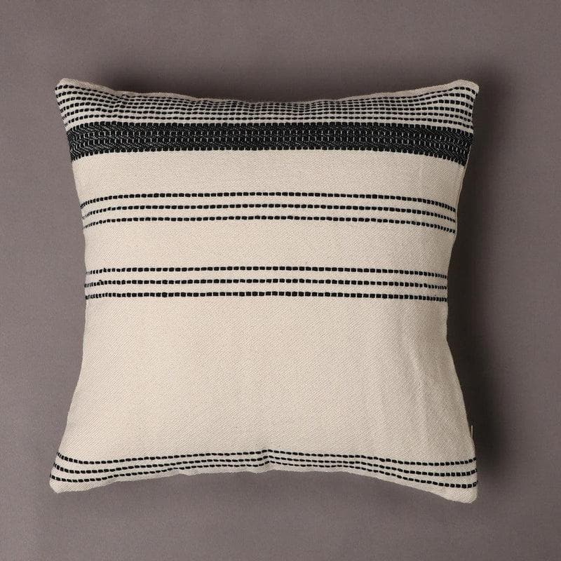 Linear Beige Cotton Cushion Cover media 4