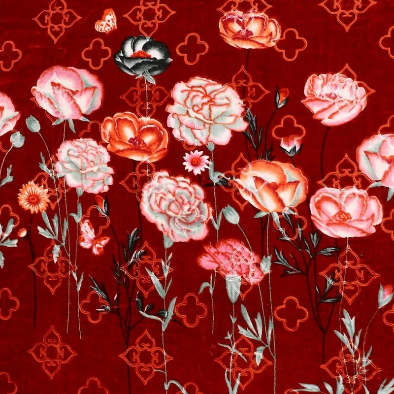 Monte Carlo Crimson Blossom Blanket - 950 GSM media 5