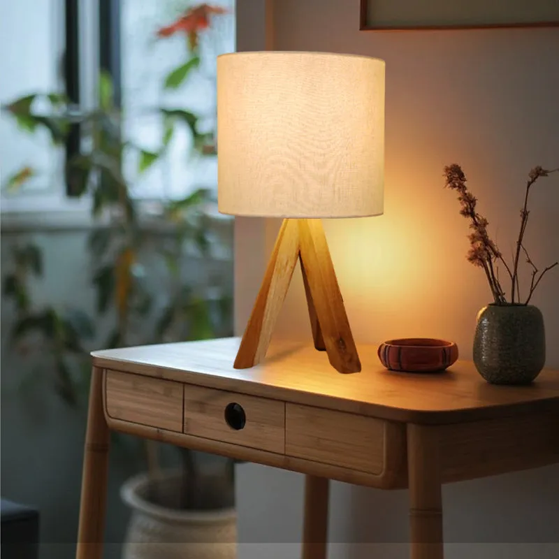 PixelHalo Boho Cotton Table Lamp - OffWhite,Brown media 3