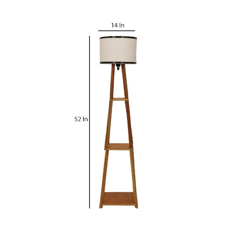 Blace Netima Floor Lamp With Shelf - White media 6