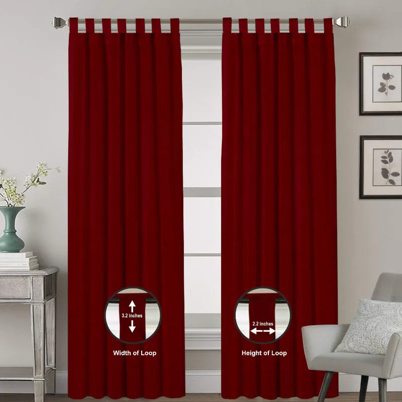 Esme Tab Top Medium Width Curtain - Burgundy media 8